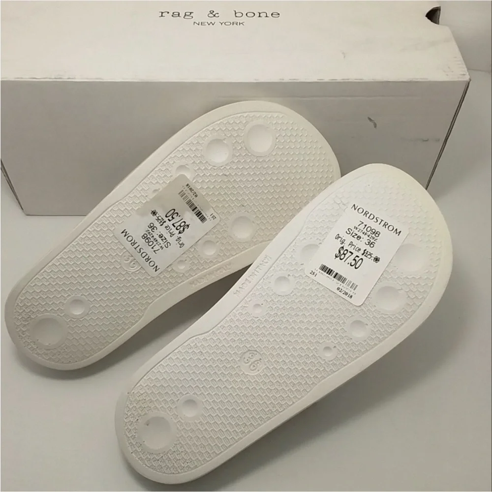 rag & bone Classic White Slides New in Box